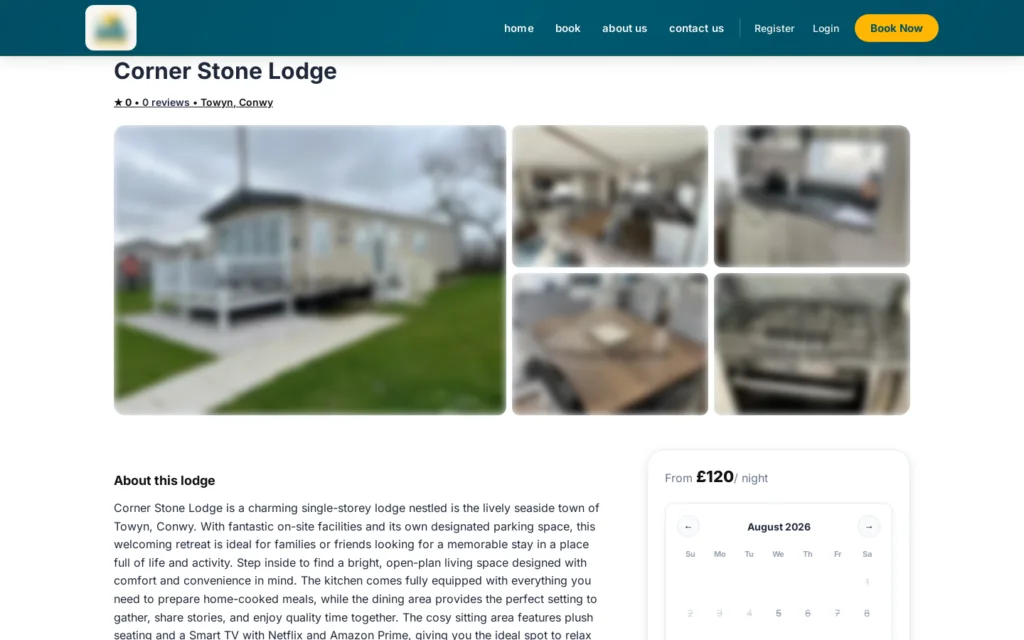 Property detail with photos and stay information